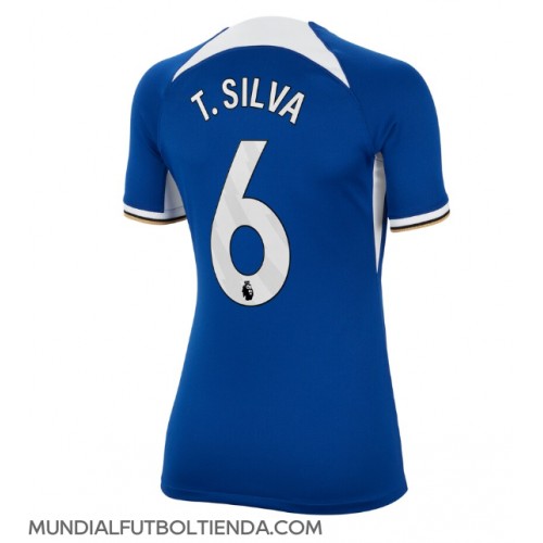 Camiseta Chelsea Thiago Silva #6 Primera Equipación Replica 2023-24 para mujer mangas cortas
